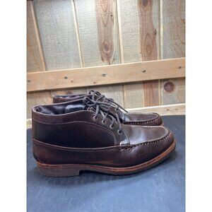 Allen Edmonds Mens Moc Toe Brown Leather Boots Size 9D